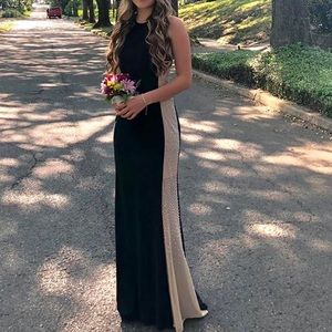 Black and Tan Formal Dress